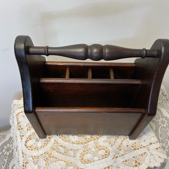 Vintage Wood Cutlery Caddy - Picture 3 of 8